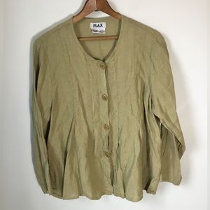 Flax‎ Button Down Linen Tunic Top